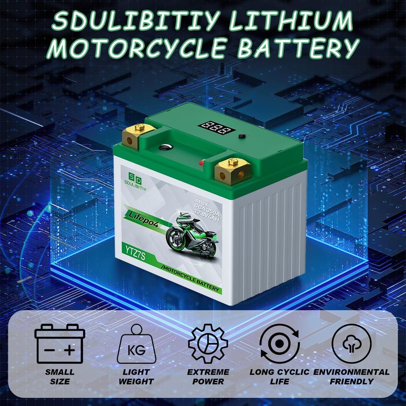 SDULIBITIY بطارية دراجة نارية ليثيوم YTZ7S YTX5L-BS LiFePO4 12V 4Ah 280-350CCA عالية الأداء، متوافقة مع ATV، UTV، PWC، Seadoo، Polaris وبطارية مولد - Image 4